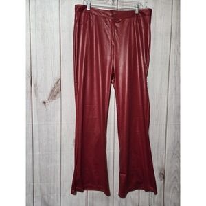 Miss California Pants Womens 3X Red Faux Leather Look Plus Size Bootcut Made USA